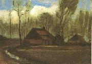 Vincent Van Gogh Farmhouse Among Trees oil